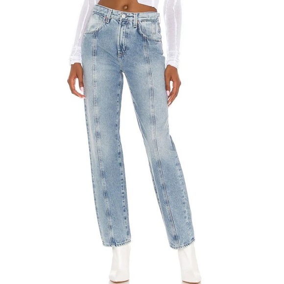 Adriano Goldschmied Paneled Alexxis Vintage Straight Leg Jeans in Showroom Sz 26 - Picture 2 of 11